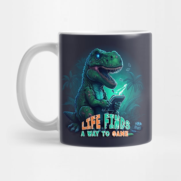 Life Finds A Way (To Play Games) T-Rex by nonbeenarydesigns